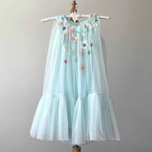 Load image into Gallery viewer, 5-6 year light blue dress with whimsical applique
