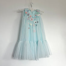 Load image into Gallery viewer, 5-6 year light blue dress with whimsical applique
